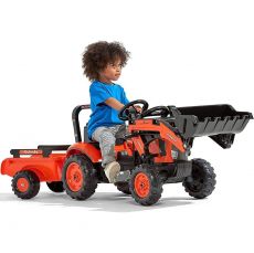 Педальный трактор с прицепом и передним ковшом Falk Kubota 2065AM